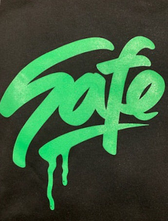 SAFE GREEN SCRIPT PULLOVER HOODY